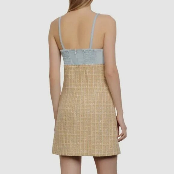 Sandro Mina Chambray & Tweed Mini Dress - Picture 2 of 7